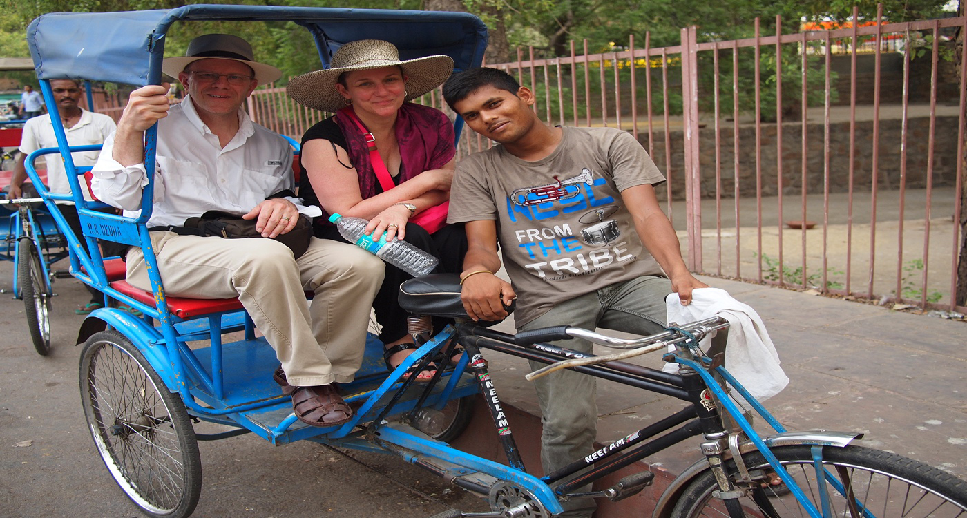 Rickshaw ride in Chandni Chowk